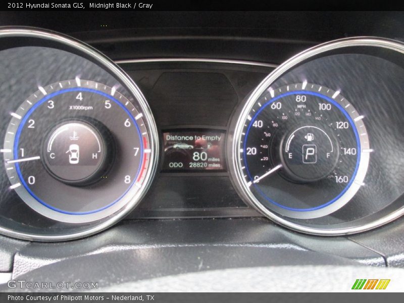 Midnight Black / Gray 2012 Hyundai Sonata GLS