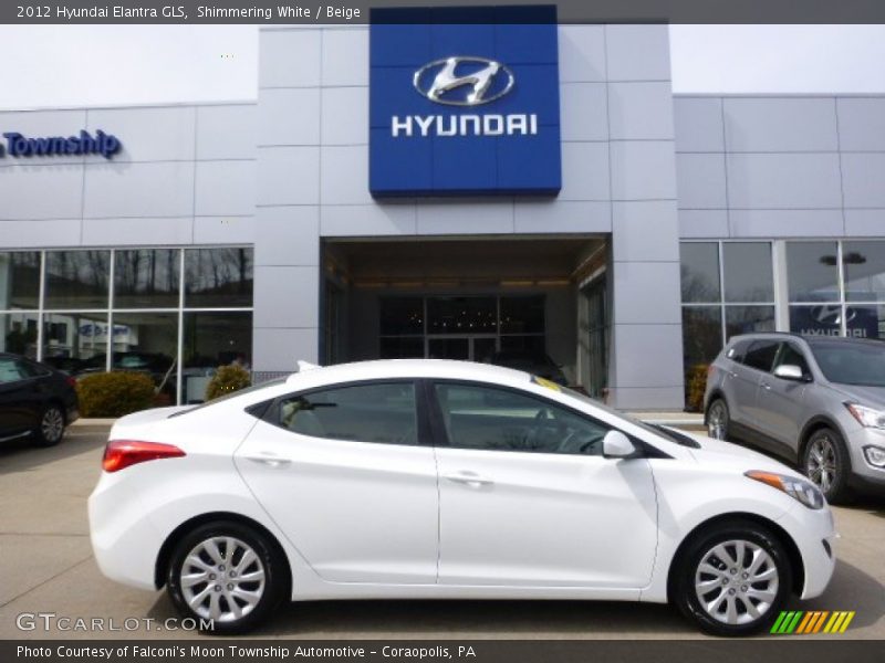 Shimmering White / Beige 2012 Hyundai Elantra GLS