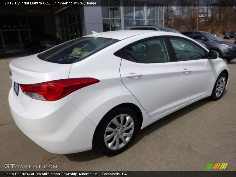 Shimmering White / Beige 2012 Hyundai Elantra GLS
