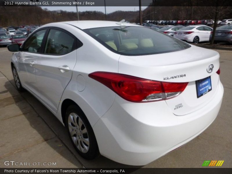 Shimmering White / Beige 2012 Hyundai Elantra GLS