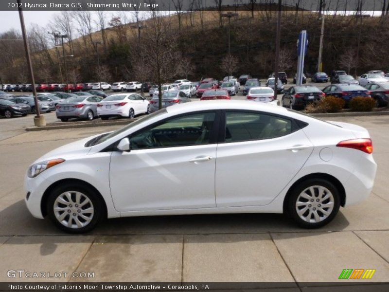 Shimmering White / Beige 2012 Hyundai Elantra GLS
