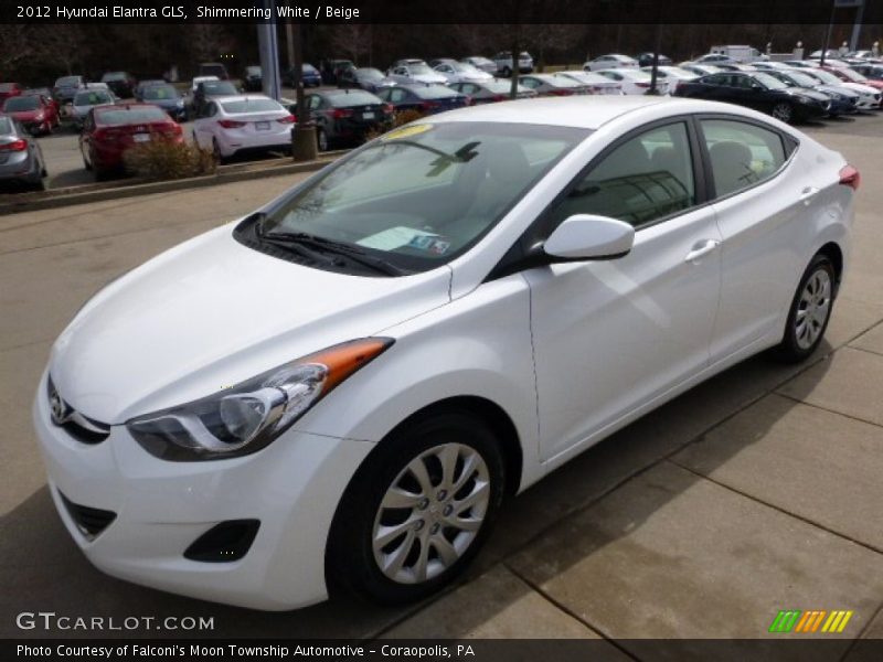 Shimmering White / Beige 2012 Hyundai Elantra GLS