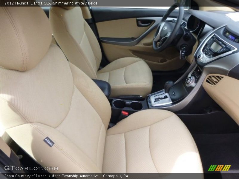 Shimmering White / Beige 2012 Hyundai Elantra GLS
