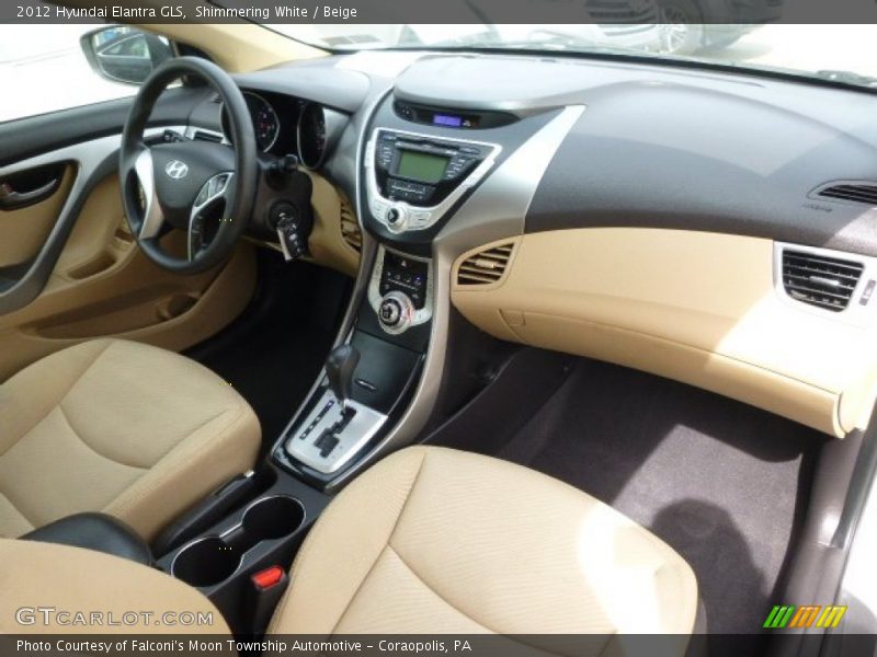Shimmering White / Beige 2012 Hyundai Elantra GLS