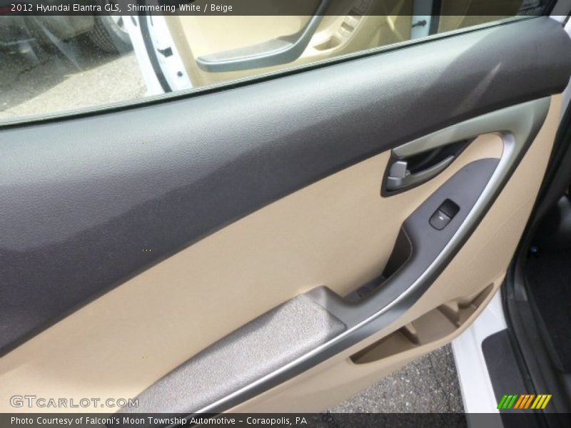 Shimmering White / Beige 2012 Hyundai Elantra GLS