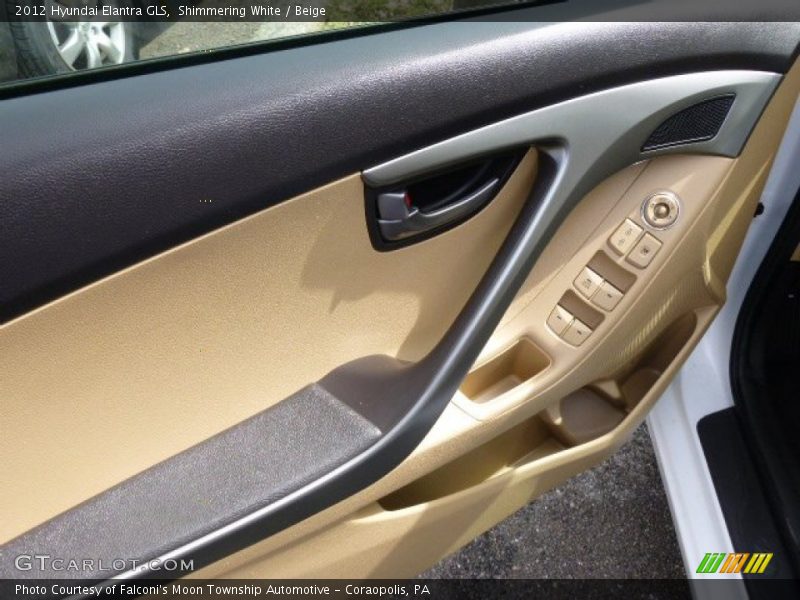 Shimmering White / Beige 2012 Hyundai Elantra GLS