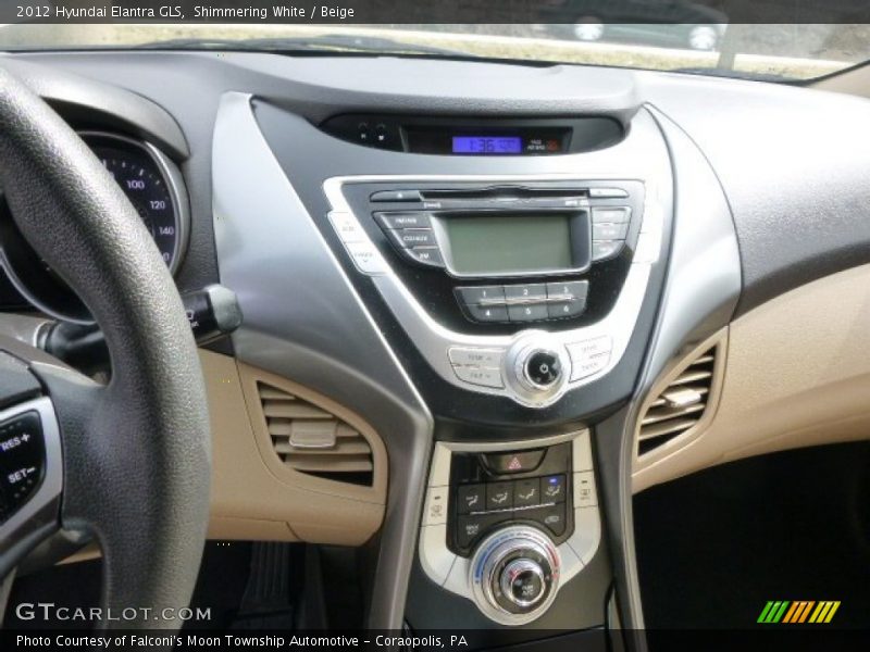 Shimmering White / Beige 2012 Hyundai Elantra GLS