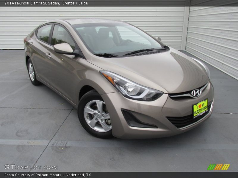 Bronze / Beige 2014 Hyundai Elantra SE Sedan