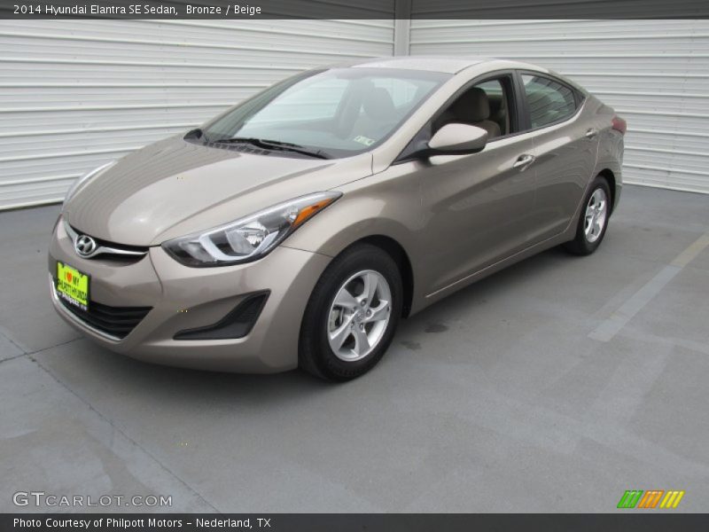 Bronze / Beige 2014 Hyundai Elantra SE Sedan