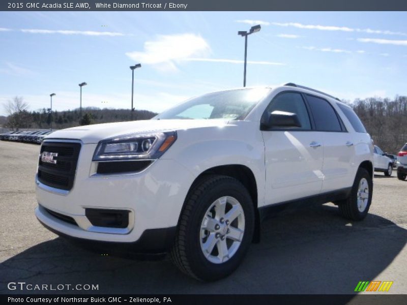 White Diamond Tricoat / Ebony 2015 GMC Acadia SLE AWD