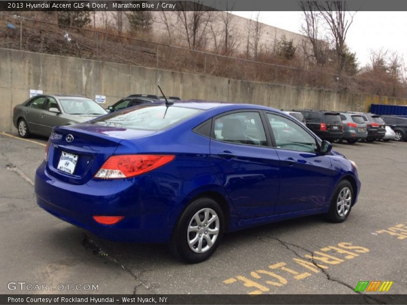 Marathon Blue / Gray 2013 Hyundai Accent GLS 4 Door