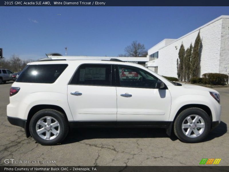 White Diamond Tricoat / Ebony 2015 GMC Acadia SLE AWD