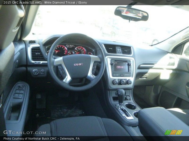 White Diamond Tricoat / Ebony 2015 GMC Acadia SLE AWD