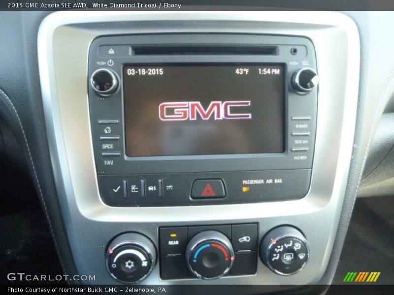 White Diamond Tricoat / Ebony 2015 GMC Acadia SLE AWD