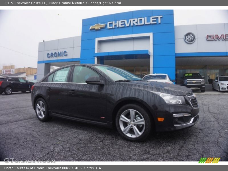 Black Granite Metallic / Cocoa/Light Neutral 2015 Chevrolet Cruze LT