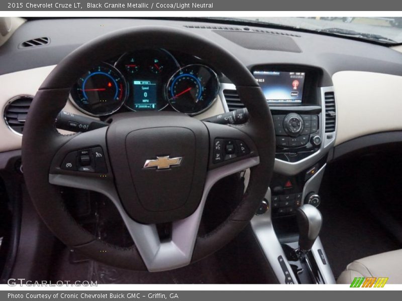 Black Granite Metallic / Cocoa/Light Neutral 2015 Chevrolet Cruze LT