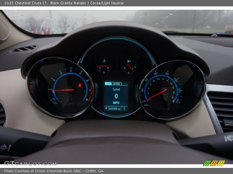 Black Granite Metallic / Cocoa/Light Neutral 2015 Chevrolet Cruze LT