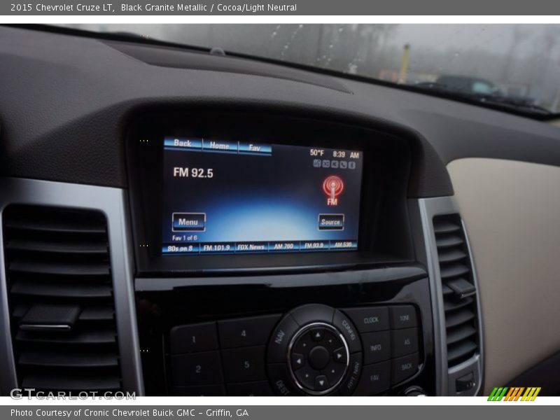 Black Granite Metallic / Cocoa/Light Neutral 2015 Chevrolet Cruze LT