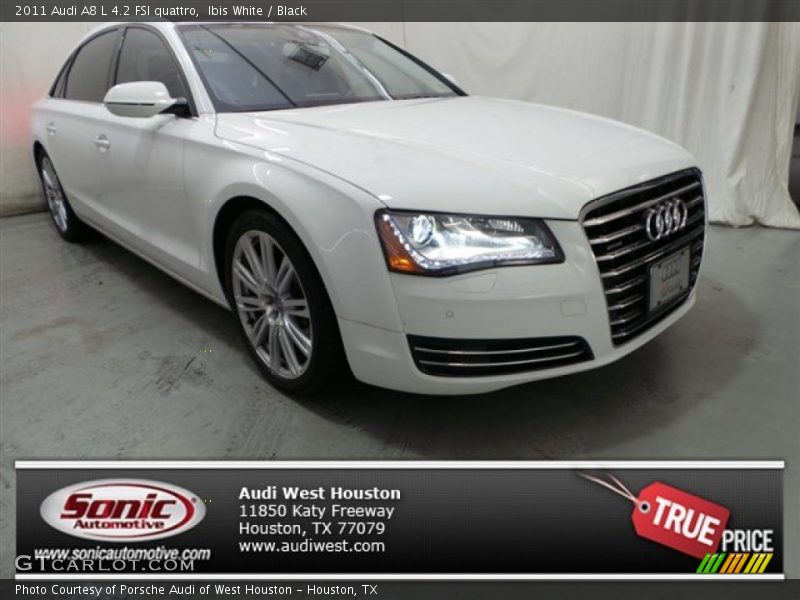 Ibis White / Black 2011 Audi A8 L 4.2 FSI quattro