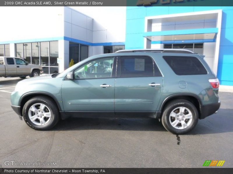Silver Green Metallic / Ebony 2009 GMC Acadia SLE AWD
