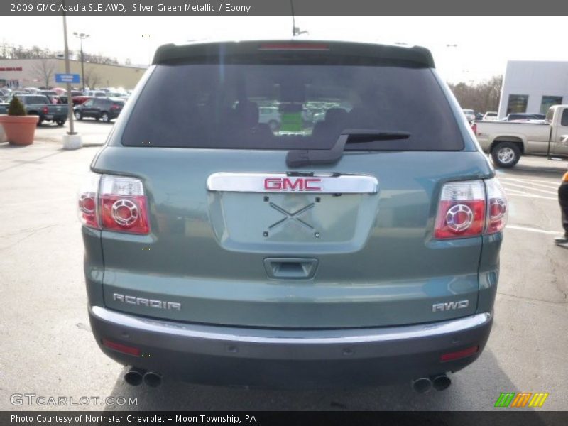 Silver Green Metallic / Ebony 2009 GMC Acadia SLE AWD