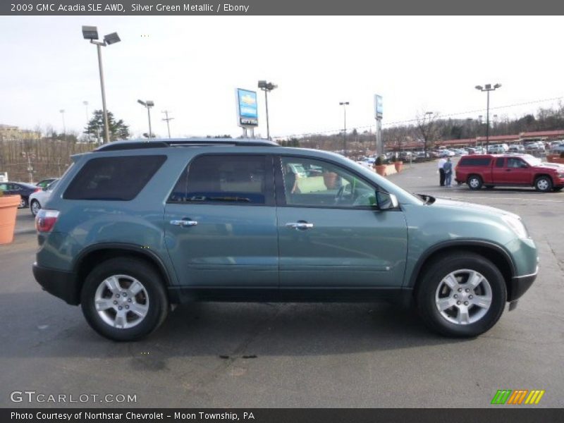 Silver Green Metallic / Ebony 2009 GMC Acadia SLE AWD
