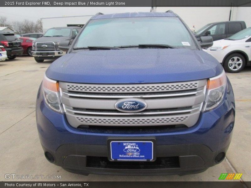 Deep Impact Blue / Medium Light Stone 2015 Ford Explorer FWD