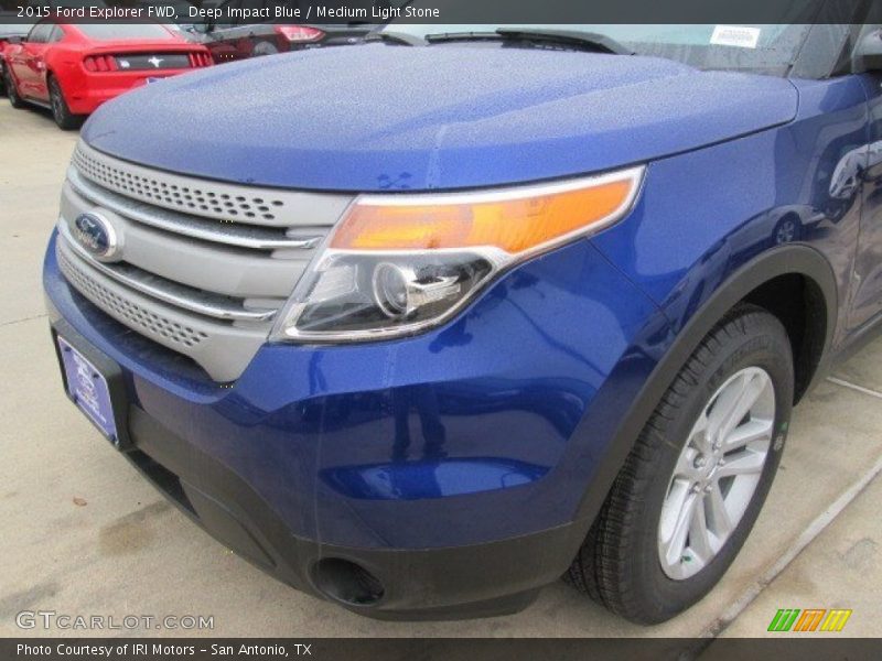 Deep Impact Blue / Medium Light Stone 2015 Ford Explorer FWD