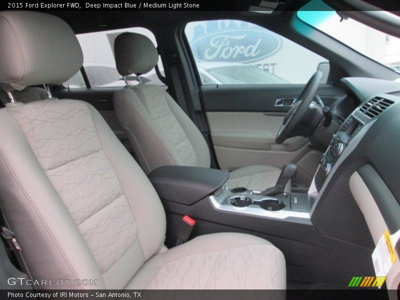 Deep Impact Blue / Medium Light Stone 2015 Ford Explorer FWD