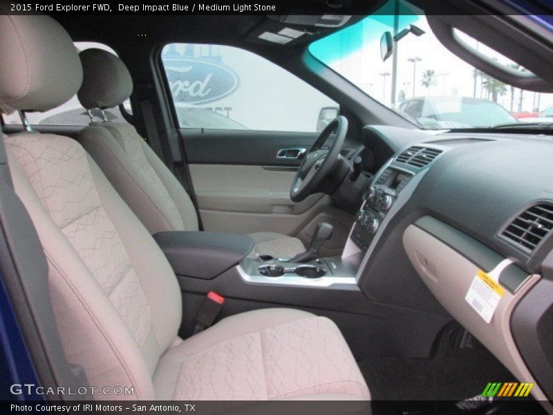 Deep Impact Blue / Medium Light Stone 2015 Ford Explorer FWD