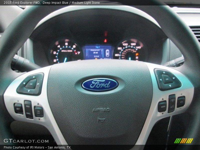 Deep Impact Blue / Medium Light Stone 2015 Ford Explorer FWD
