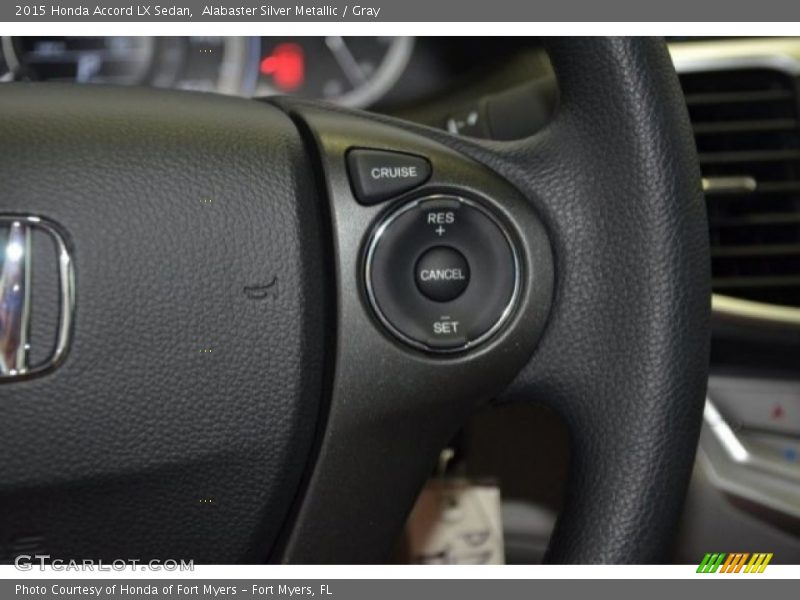 Alabaster Silver Metallic / Gray 2015 Honda Accord LX Sedan
