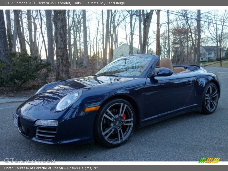 Dark Blue Metallic / Sand Beige 2012 Porsche 911 Carrera 4S Cabriolet