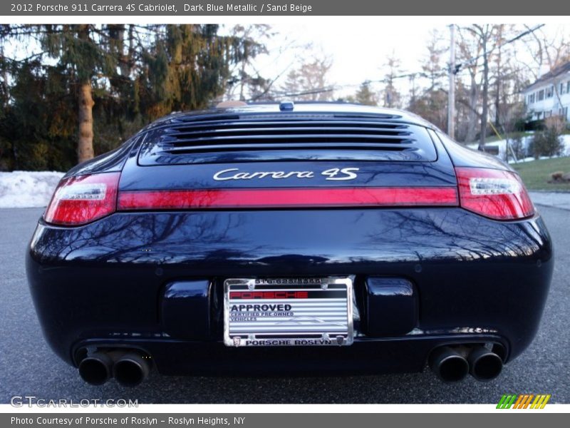 Dark Blue Metallic / Sand Beige 2012 Porsche 911 Carrera 4S Cabriolet