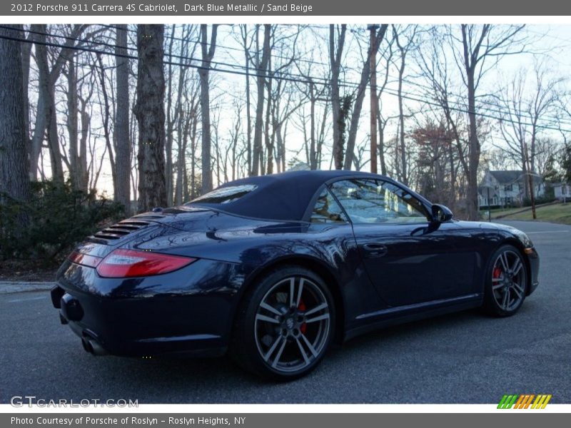 Dark Blue Metallic / Sand Beige 2012 Porsche 911 Carrera 4S Cabriolet