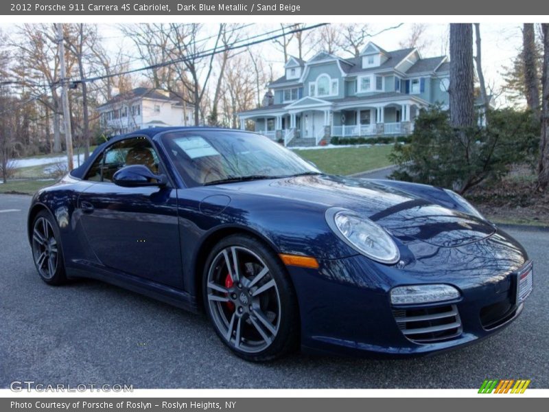 Dark Blue Metallic / Sand Beige 2012 Porsche 911 Carrera 4S Cabriolet