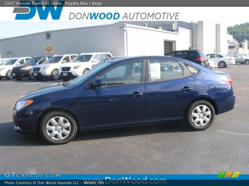 Regatta Blue / Beige 2007 Hyundai Elantra SE Sedan
