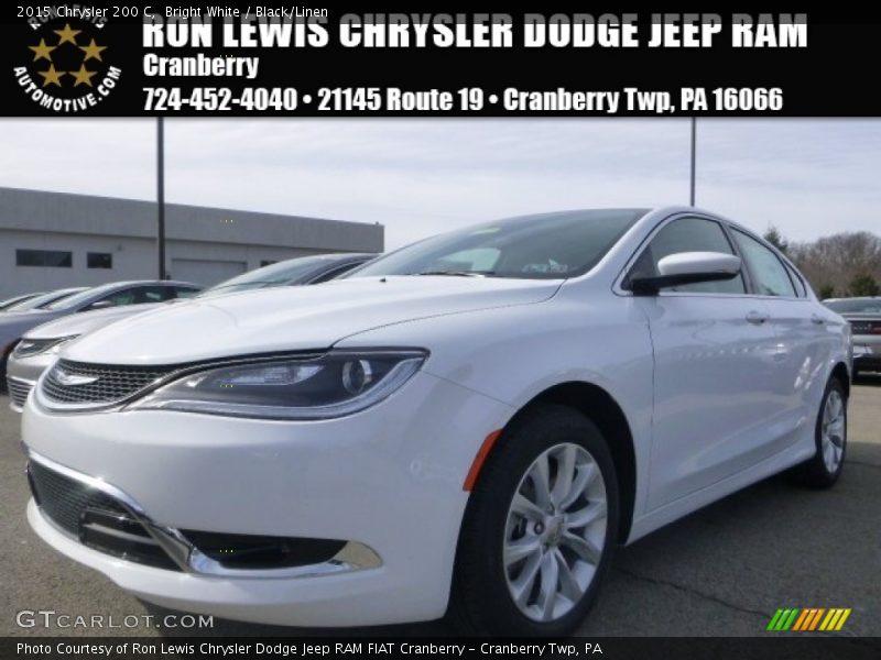 Bright White / Black/Linen 2015 Chrysler 200 C