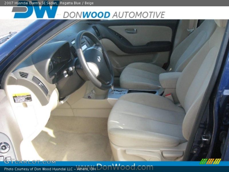 Regatta Blue / Beige 2007 Hyundai Elantra SE Sedan