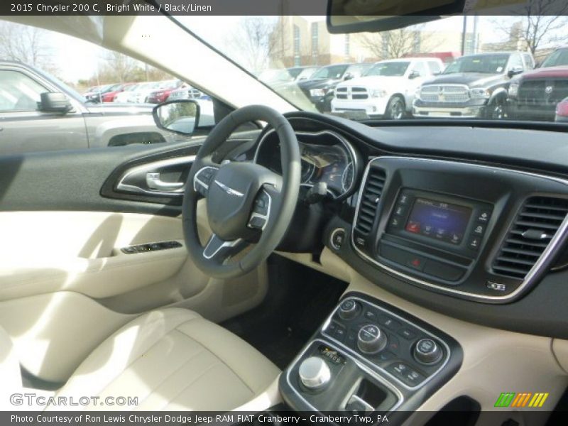 Bright White / Black/Linen 2015 Chrysler 200 C