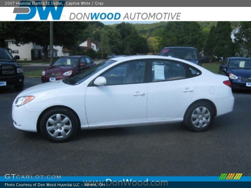 Captiva White / Gray 2007 Hyundai Elantra SE Sedan