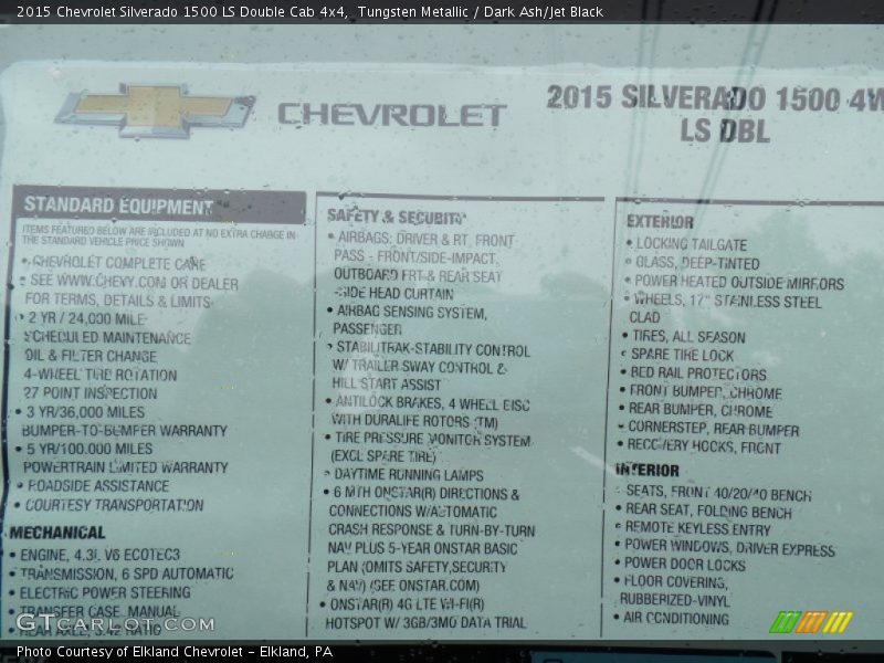 Tungsten Metallic / Dark Ash/Jet Black 2015 Chevrolet Silverado 1500 LS Double Cab 4x4