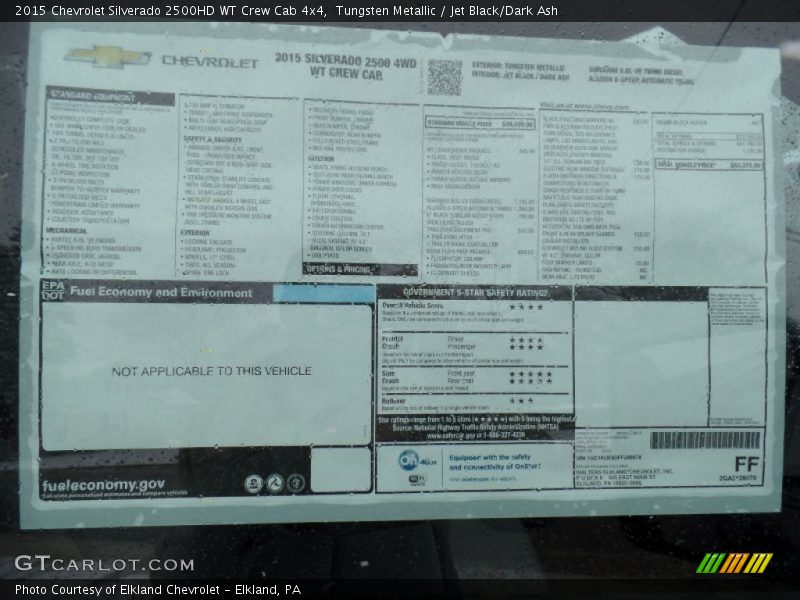 Tungsten Metallic / Jet Black/Dark Ash 2015 Chevrolet Silverado 2500HD WT Crew Cab 4x4
