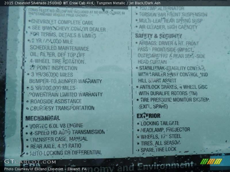 Tungsten Metallic / Jet Black/Dark Ash 2015 Chevrolet Silverado 2500HD WT Crew Cab 4x4