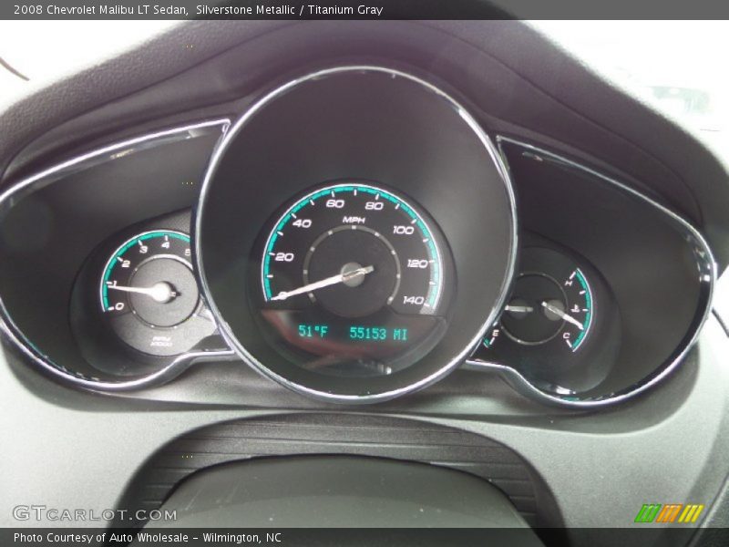 Silverstone Metallic / Titanium Gray 2008 Chevrolet Malibu LT Sedan