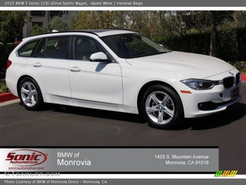 Alpine White / Venetian Beige 2015 BMW 3 Series 328i xDrive Sports Wagon