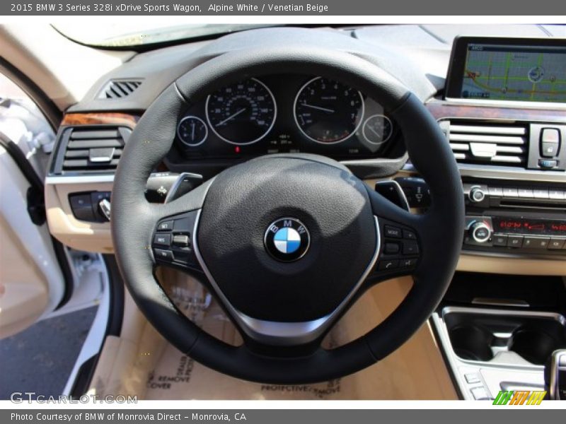 Alpine White / Venetian Beige 2015 BMW 3 Series 328i xDrive Sports Wagon