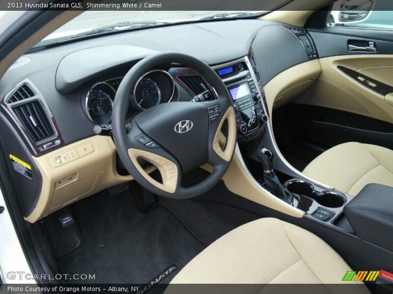 Shimmering White / Camel 2013 Hyundai Sonata GLS