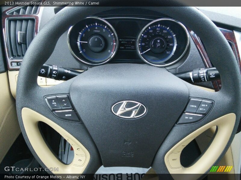 Shimmering White / Camel 2013 Hyundai Sonata GLS