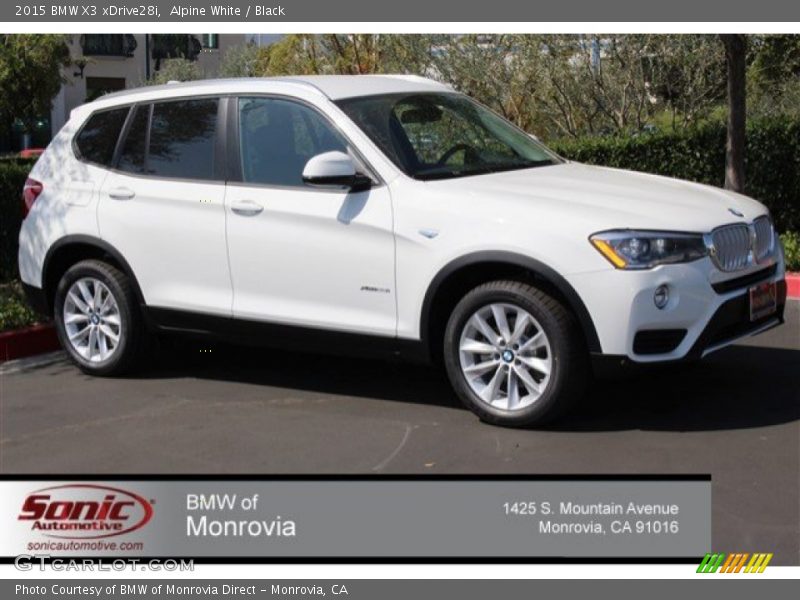 Alpine White / Black 2015 BMW X3 xDrive28i